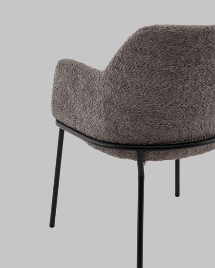 Стул с подлокотниками Кози new ткань букле тёмно-серый