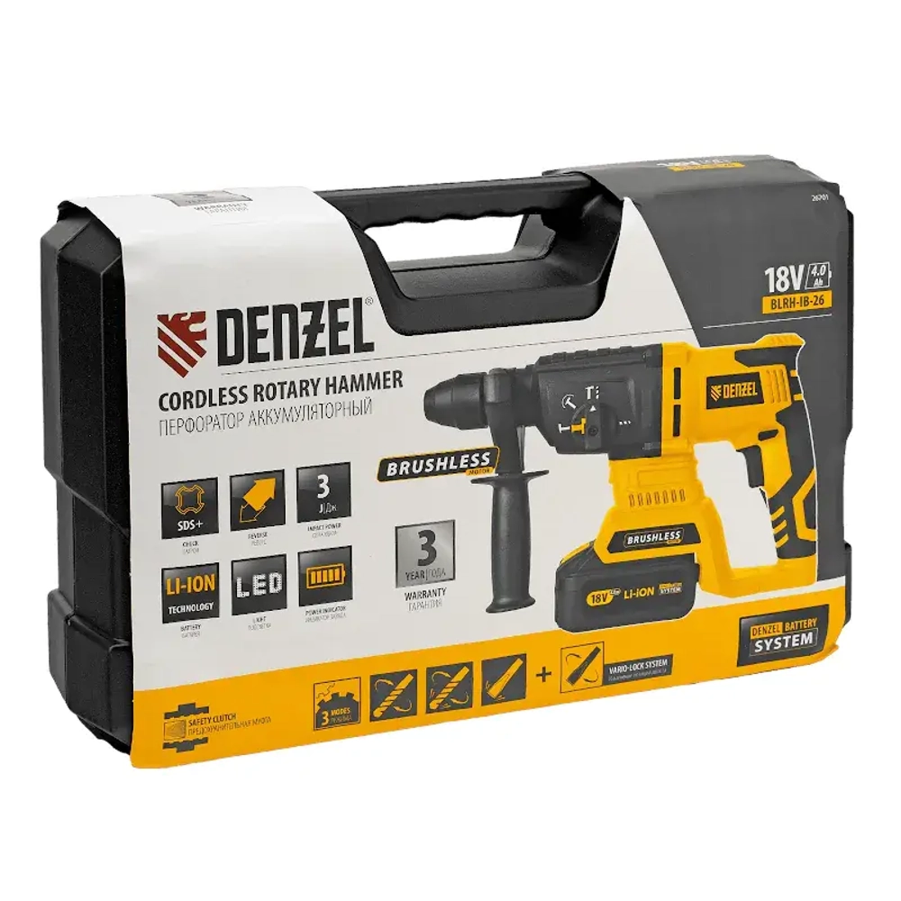 DENZEL BLRH-IB-26 перфоратор аккумуляторный 26701