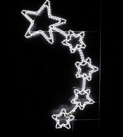 Светодиодная консоль "Пять звезд" белая 150*87 см