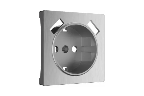 Накладка для розетки USB Werkel серебряная рифленая 29784