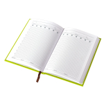 Ежедневник недатированный, А5, Yalong, 7БЦ, ПВХ, тиснение, ляссе, магнитный клапан, салатовый, клетка, 140 л., "Вселенная"