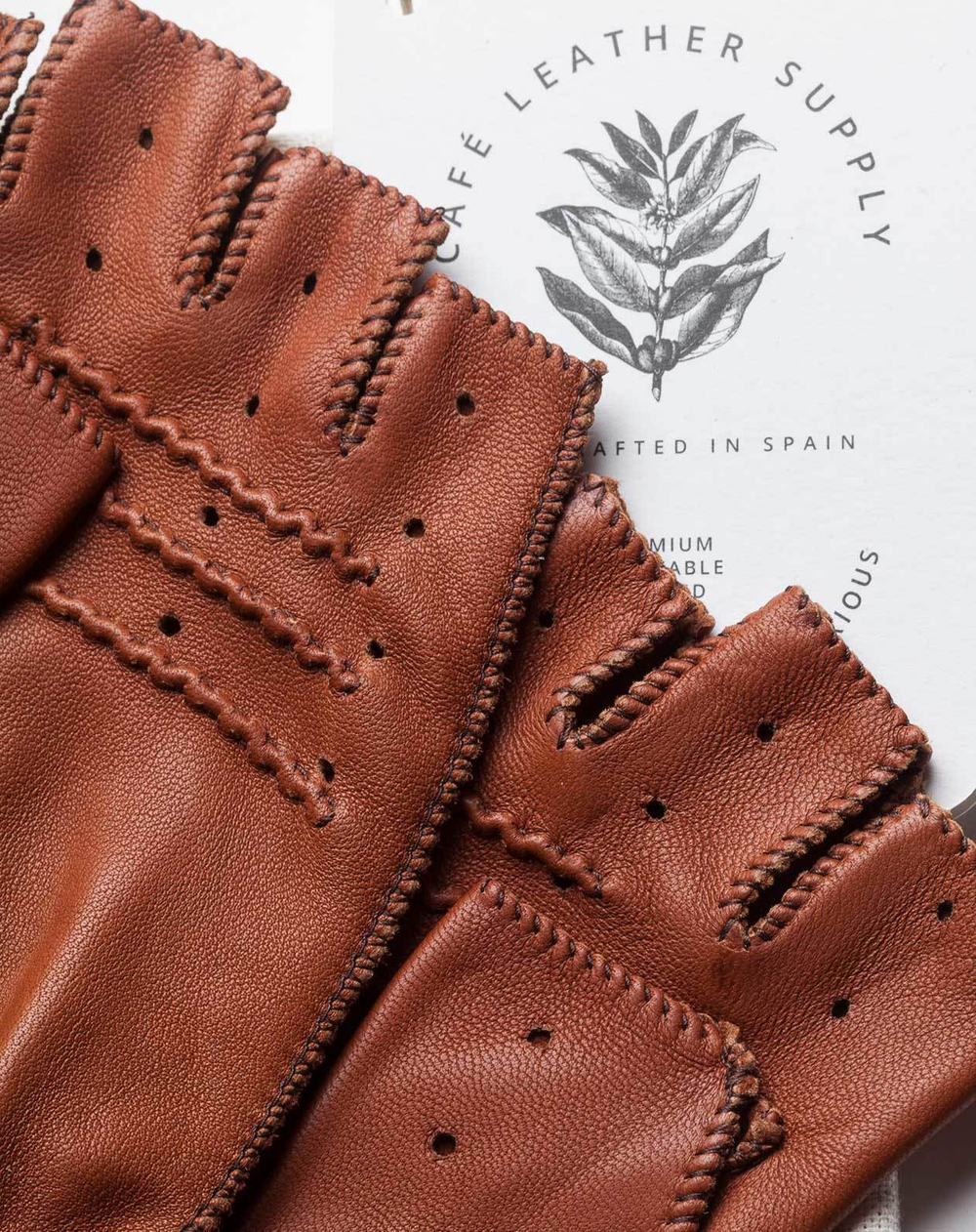 Водительские перчатки Cafe Leather Triton Driving Fingerless Gloves