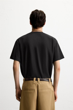 ZARA ФУТБОЛКА С НАДПИСЬЮ, ЧЕРНЫЙ