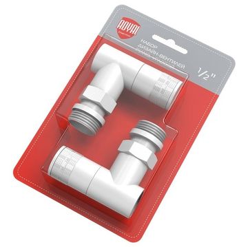 Набор ручной регулировки Royal Thermo Piano (2 шт.) 1/2" угловой, цвет белый (RTE 56.0012)