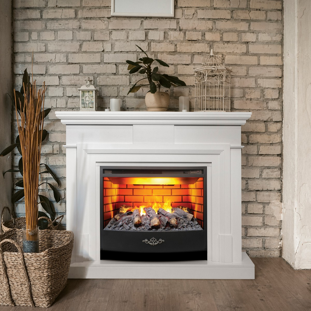 Электрокамин RealFlame Marco 25,5/26 WT белый с очагом 3D Firestar 25,5