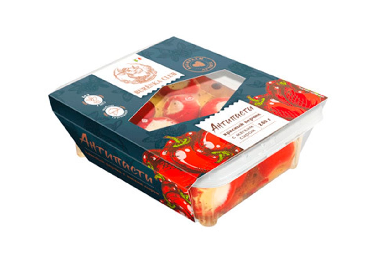 Антипасти балканский красный перчик с мягким сыром в масле , 260г