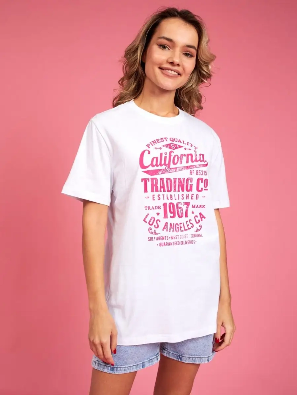 Футболка калифорния женская оверсайз с принтом