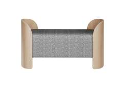 Банкетка Lagom 2 120 см (серый рогожка, натуральный дуб)