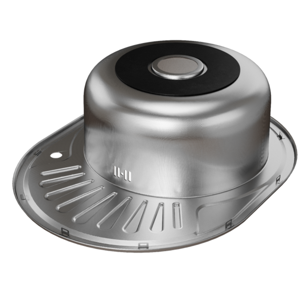 Мойка овал 57х45 (0,8) лев вып 3 1/2 MIXLINE 18 см с сифоном ДЕКОР