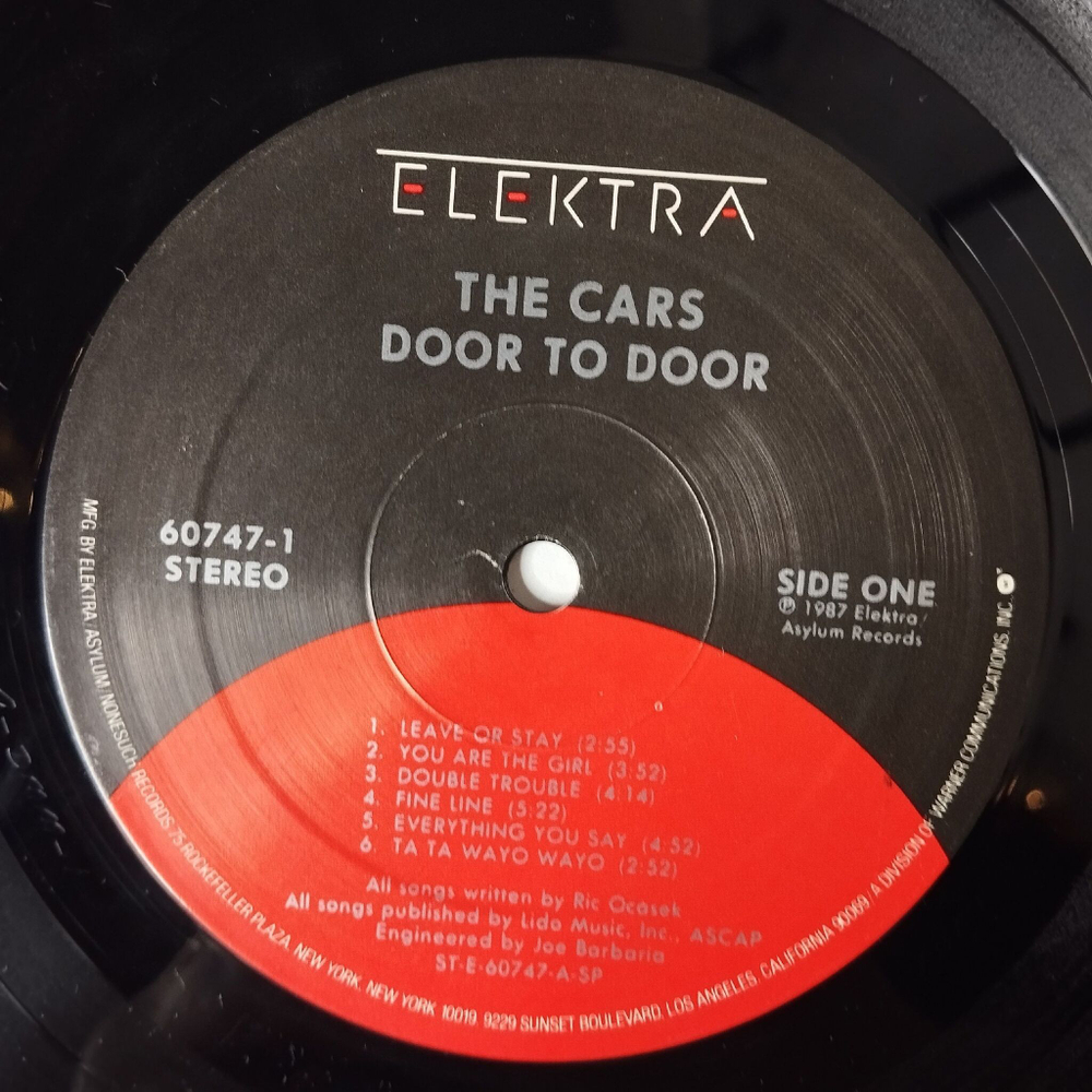 Винтажная виниловая пластинка LP The Cars Door To Door (USA 1987)