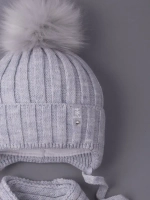 Шапка детская зимняя с помпоном и шарф