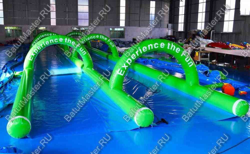 Водная горка без надувного дна, на подкачке ТУРБО "Хит", 152*6,6*2 м