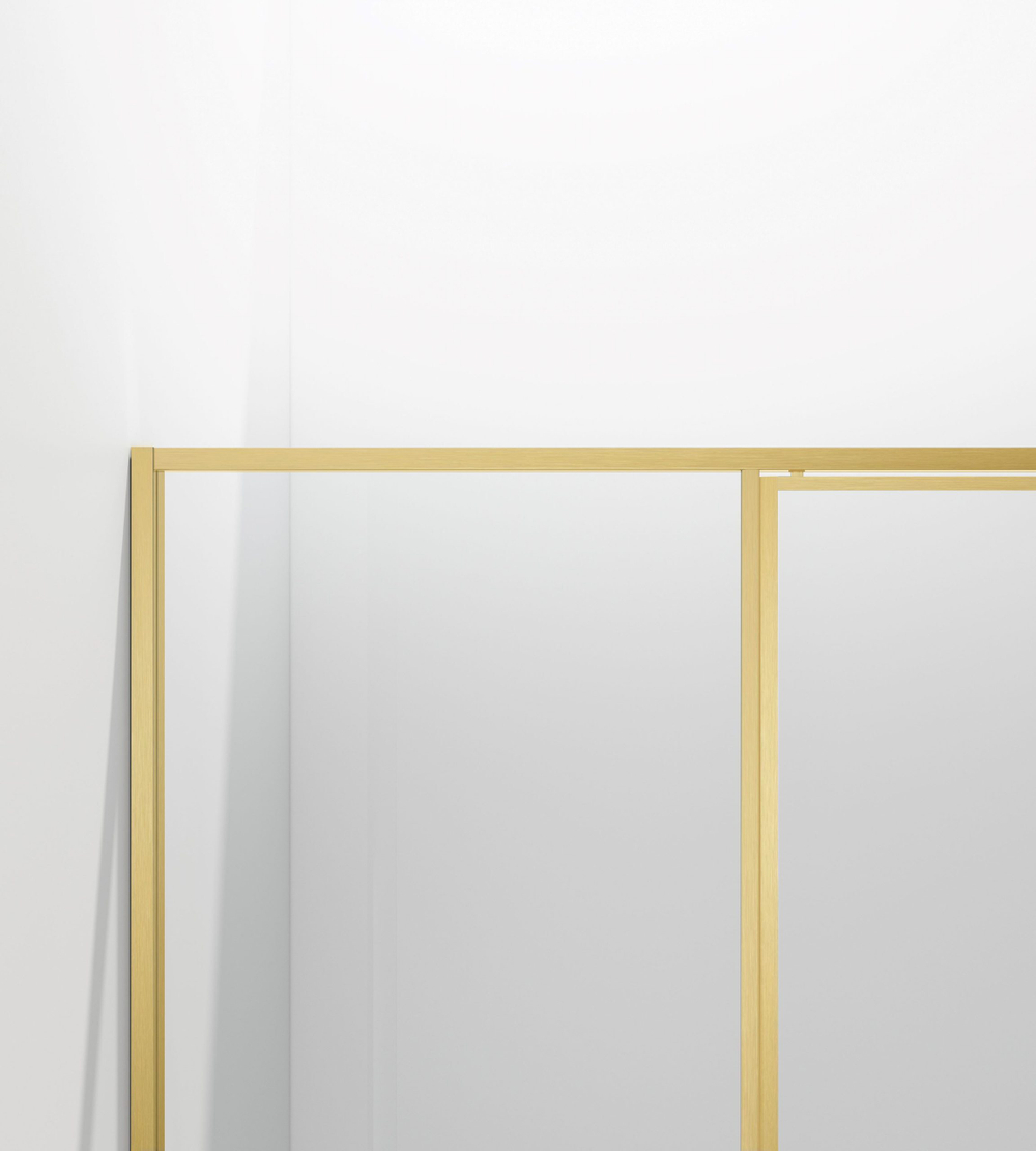 Душевая дверь Slim 8mm VDP-4SL120CLG, брашированное золото, стекло прозрачное