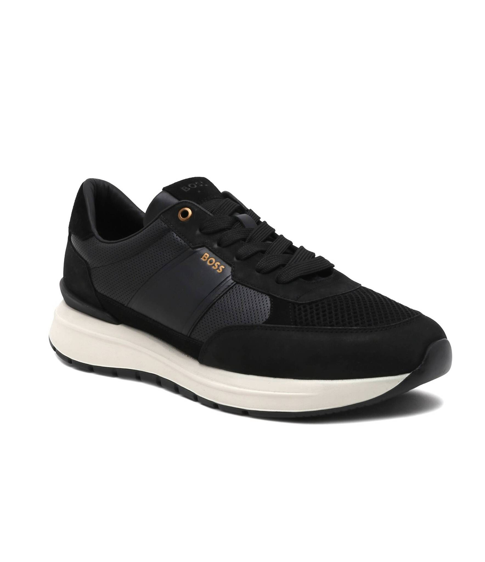 Кожаные кроссовки jace_runn_lmme BOSS BLACK - черный(50517307)