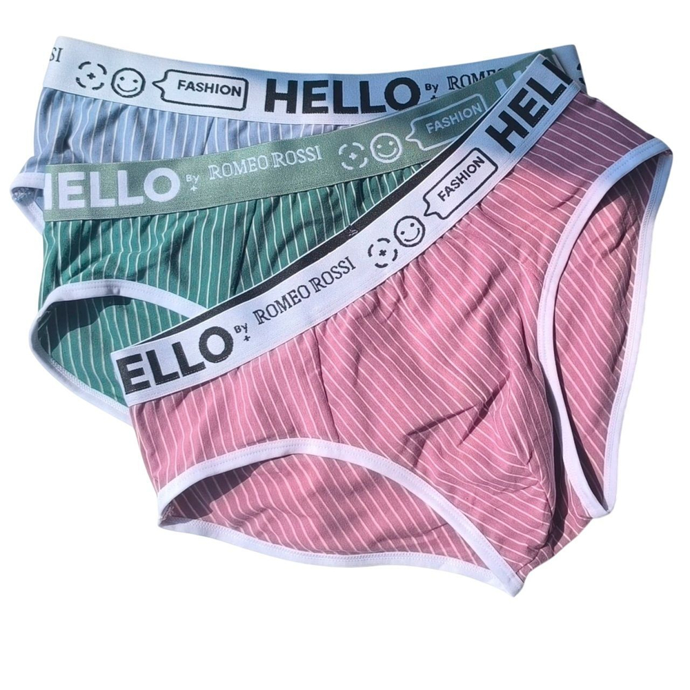 Набор из 3 трусов-брифов в тонкую полоску (Размер: XL) (Цвет: разноцветный)