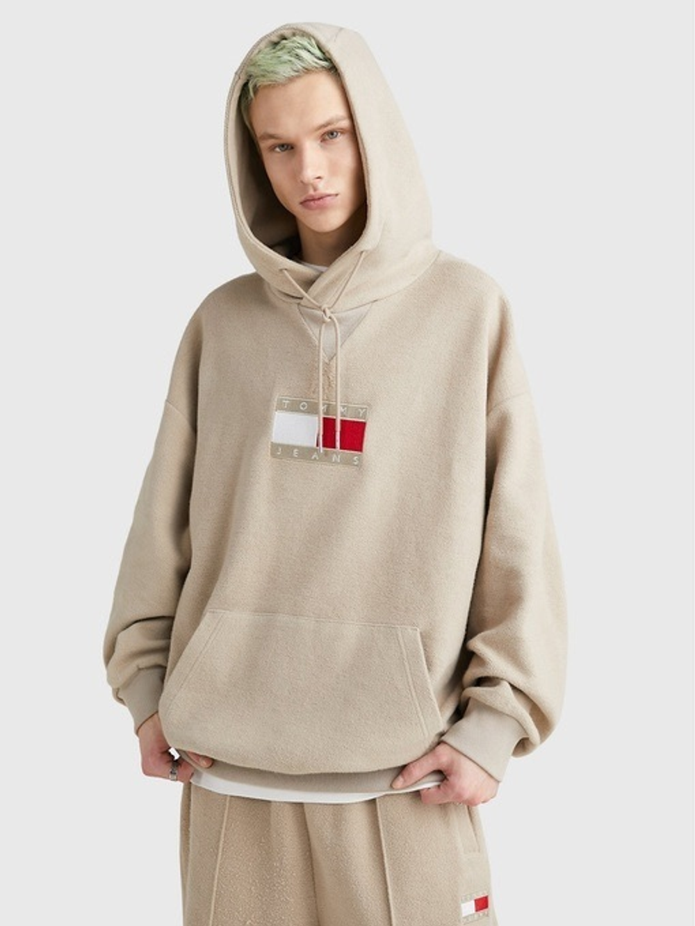 Худи Tommy Jeans Tommy Collection Flag Medium Taupe