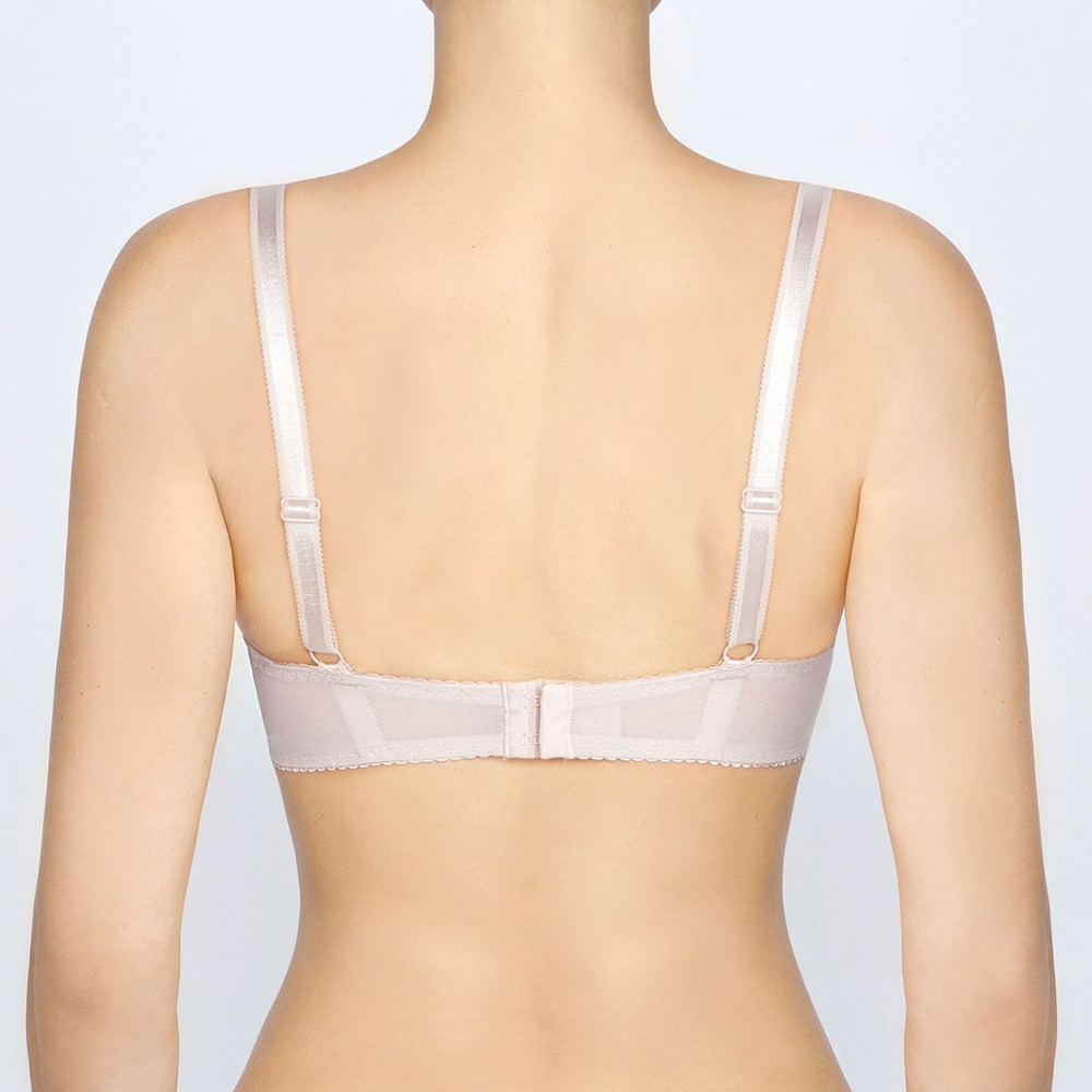 Бюстгальтер-балконет с красивой цветочной вышивкой (Размер: 90C) (Цвет: молочный)