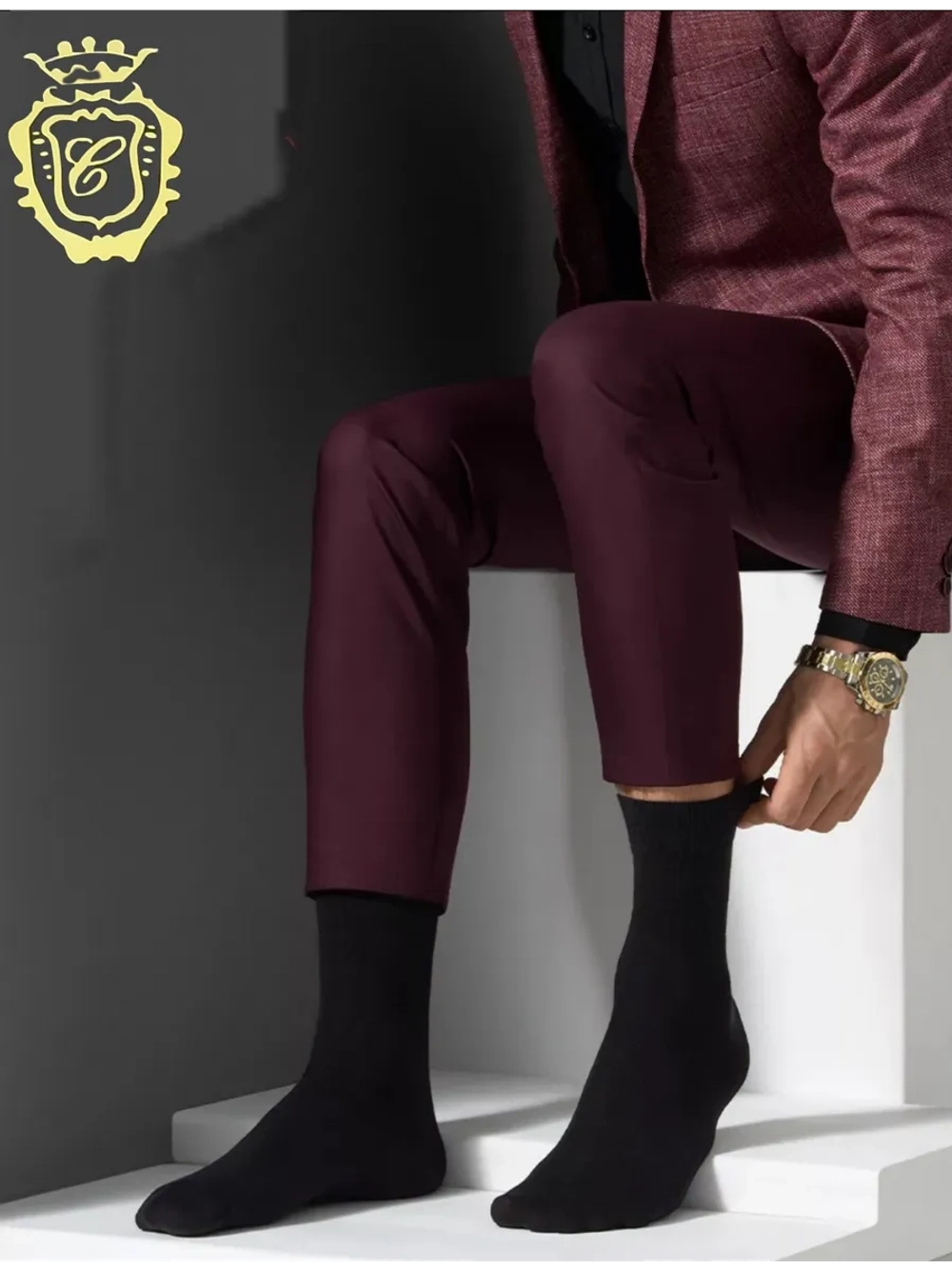 Носки Карабелли черные с лайкрой плотные 6 пар