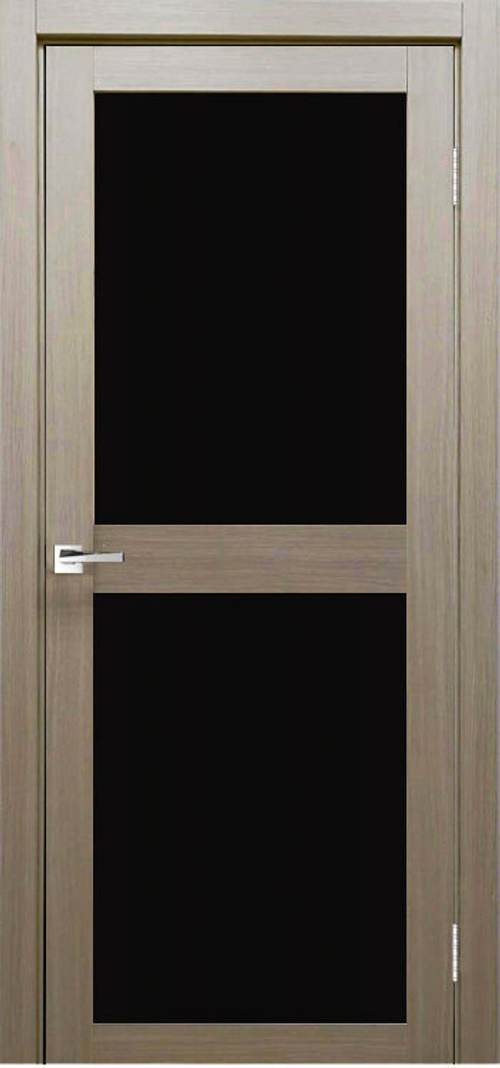 Межкомнатная дверь Баден 04 ДО / Цвет Тон Неаполь / Остекление "Лакобель черное" / Двери Верда