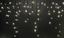 Светодиодная мерцающая бахрома 3*0.9 м., 220V, 144 теплых белых LED ламп, черный провод, Rich LED (RL-i3*0.9F-B/WW)