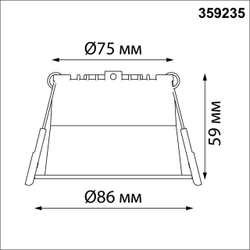 359235 SPOT NT23 472 черный Светильник встраиваемый светодиодный IP20 LED 9W 220V 540Лм 3000К TRAN