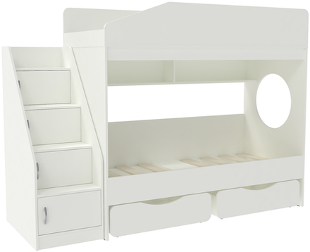 Двухъярусная кровать КарИВи Л-10.3 Белый  Белый