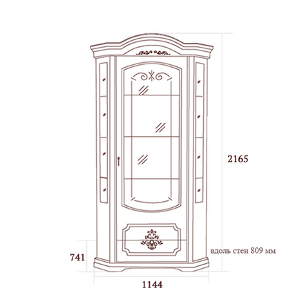 ФЛОРИАНА Шкаф-витрина угловая