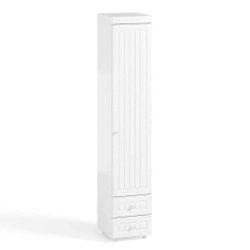 Шкаф-пенал 1дв. (гл.560) с ящиками Монако МН-35 белое дерево