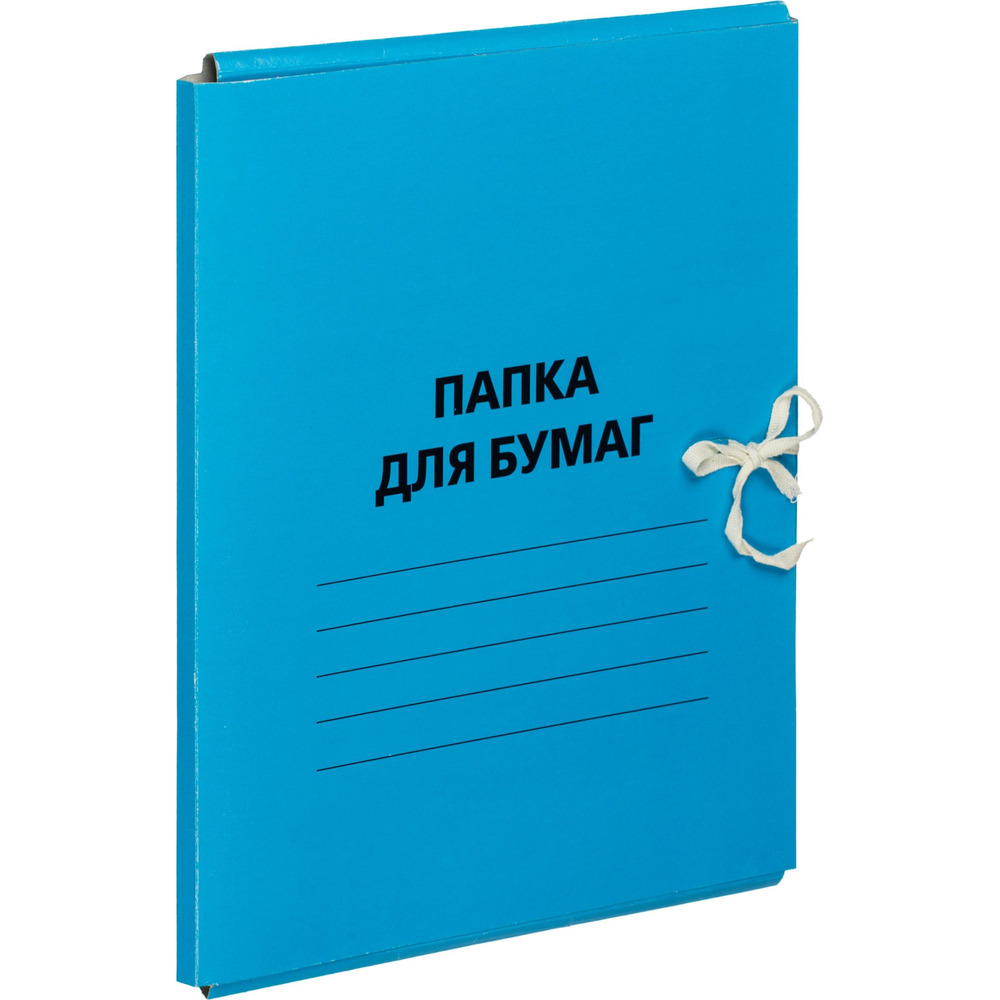 Папка с завязками 300г/м2 мелов, синяя