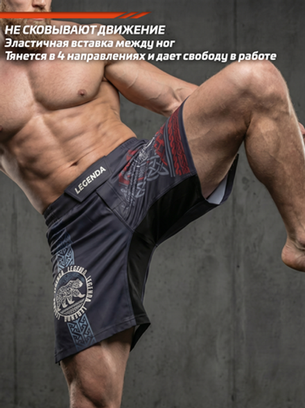 Шорты MMA LEGENDA Варяги 2 черные