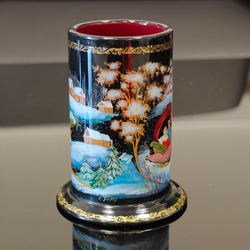 Набор письменный настольный с ручной росписью Палех "Тройка"