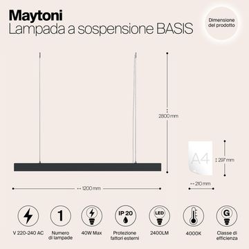 Подвесной светильник Technical P051PL-L40B4K