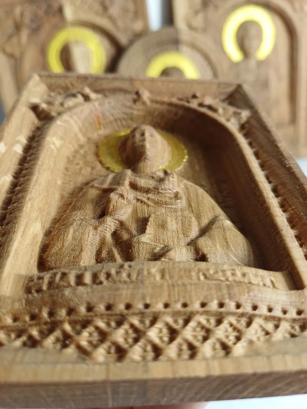 Освященная Икона Пантелеймона Целителя 12х9 см из дуба