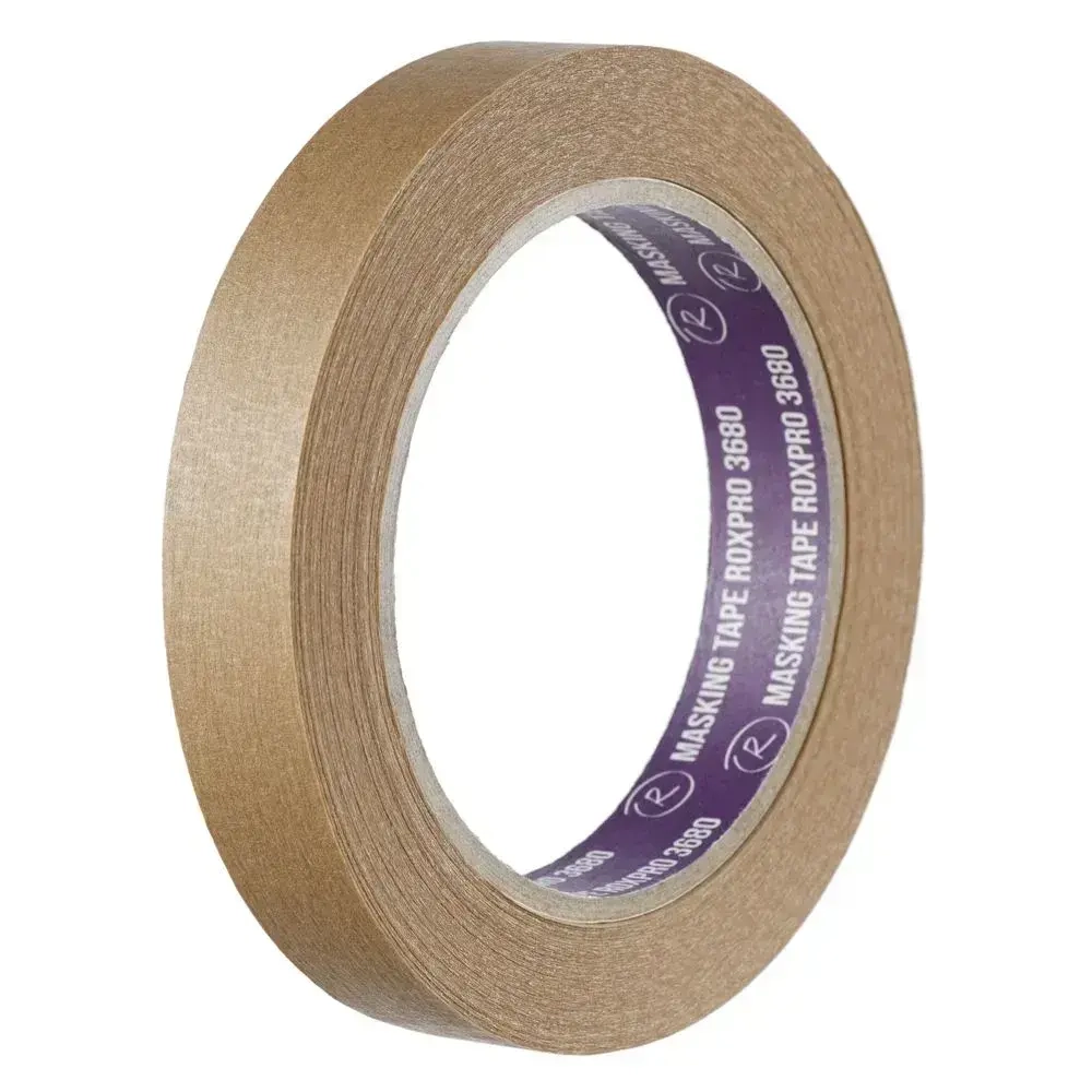 Скотч малярный, Малярная лента для авто ROXPRO 3680, коричневая, 18мм х 40м 1 шт.