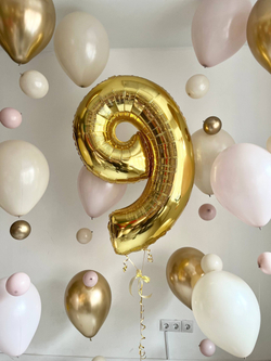 Воздушные шары на день рождение пыльная роза/песок №3924