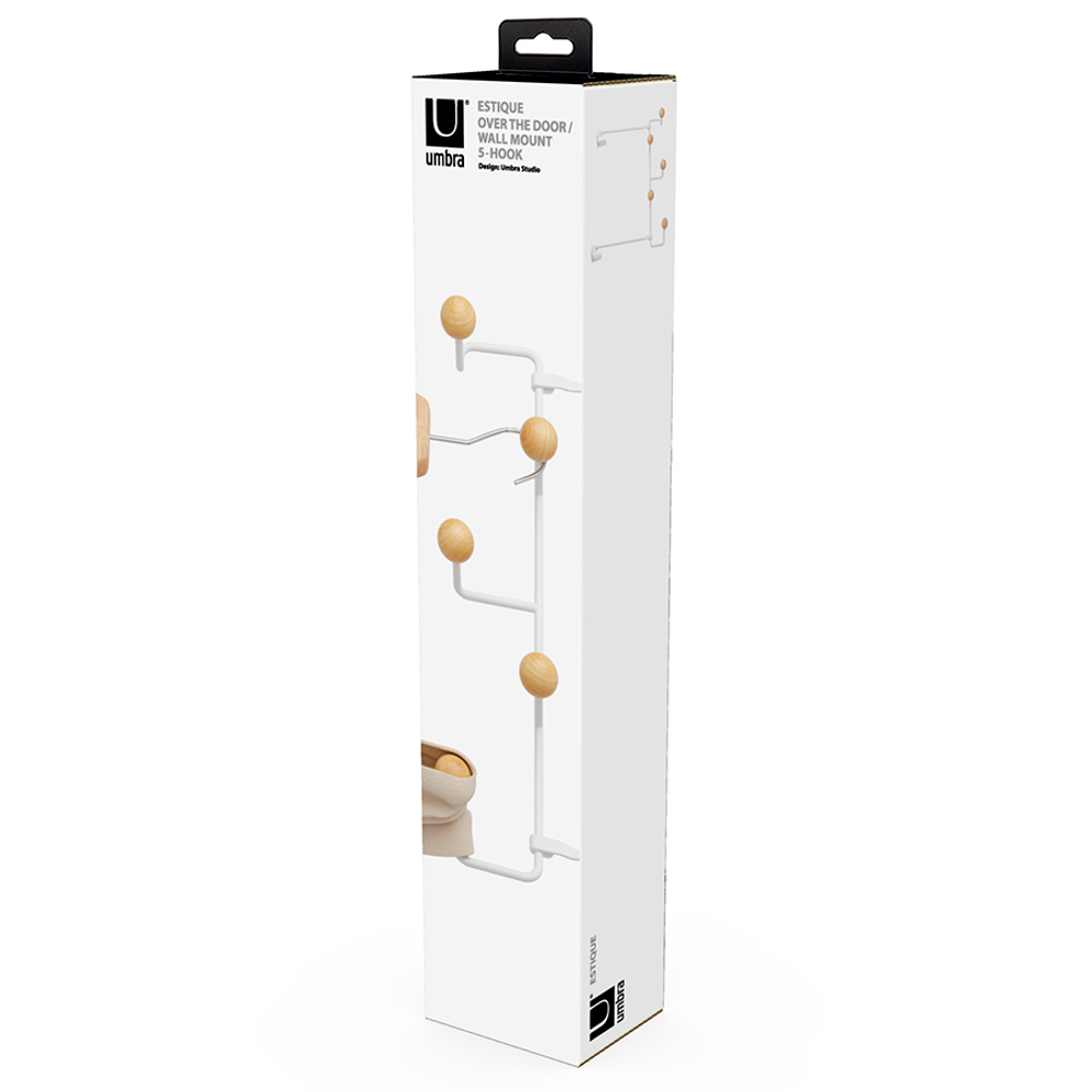 Вешалка для одежды подвесная estique, белая/натуральное дерево