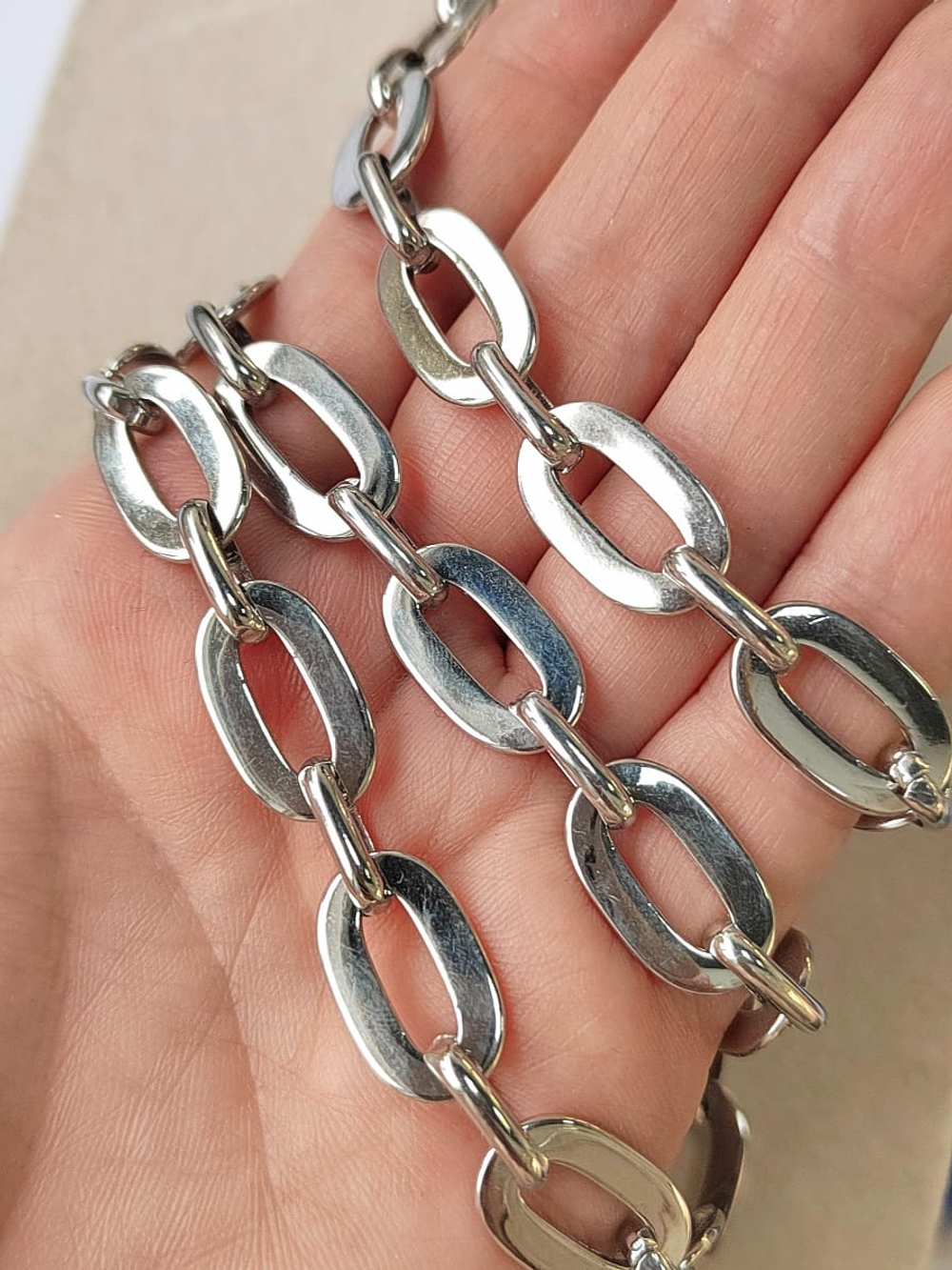 1911-р Цепочка крупный овал 19*11 мм, родирование, м