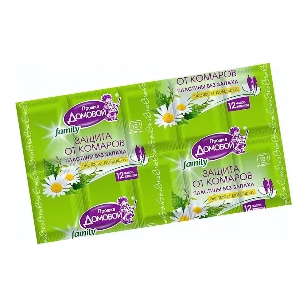 Пластины от комаров Домовой Прошка БИО Family