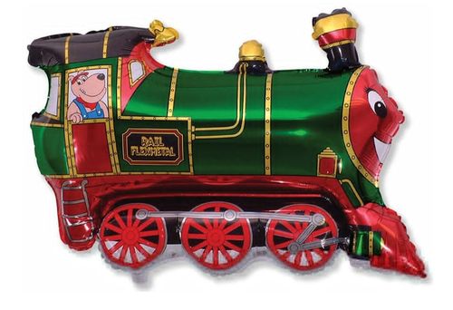 Шар фигура 79 см Паровозик зеленый