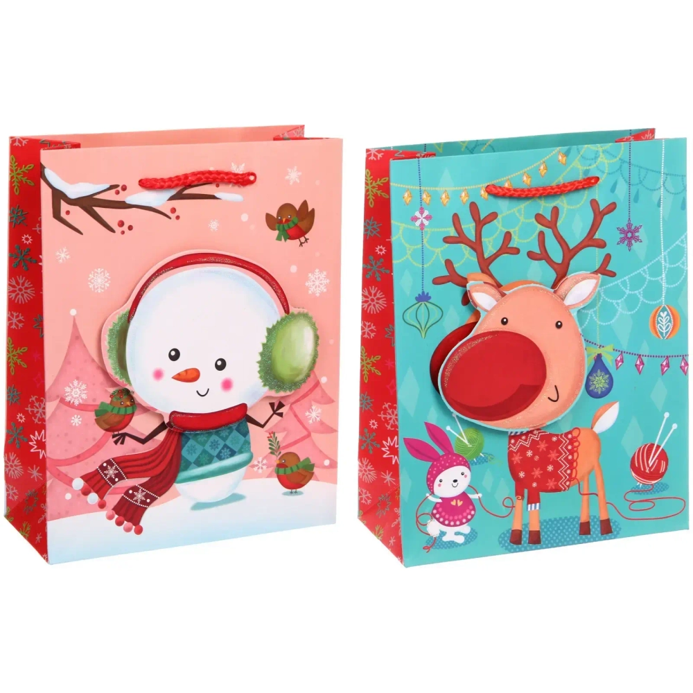 Пакет подарочный «Мультяшные звери» 18*23*8 см, микс