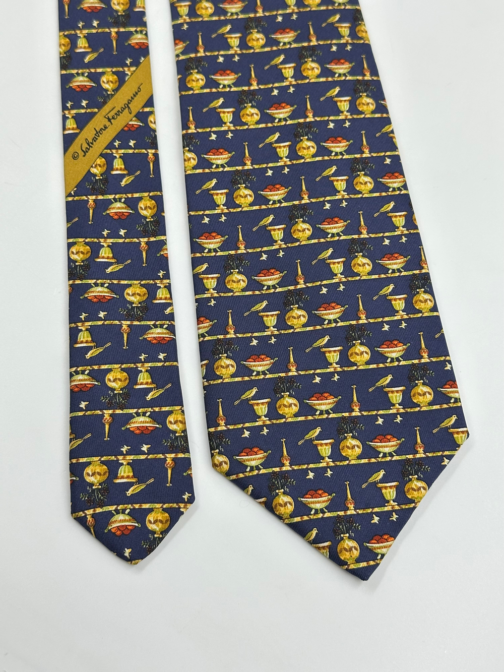 Галстук тёмно-синий Salvatore Ferragamo