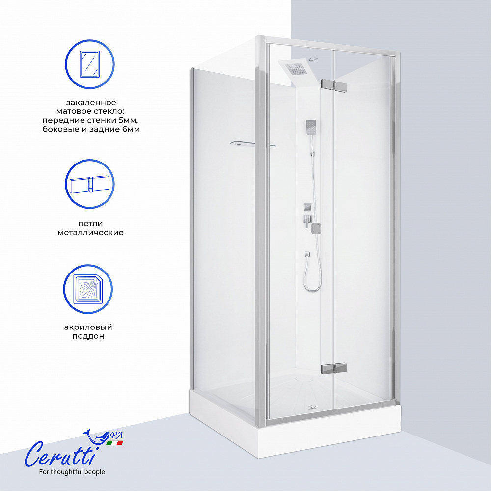 Душевая кабина Ceruttispa БЕЛЛА (BELLA) 90T (90x90x215-225)