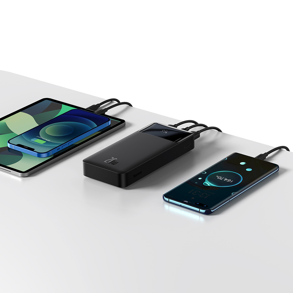 Внешний аккумулятор Baseus Bipow Digital Display Power Bank C+2U 20000mAh 20W - Black