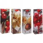 Пакет под бутылку 12,8*36*8,4 см «Ёлочные украшения», микс