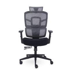 Кресло UTFC Киото М-250 черный пластик (серый/черный)