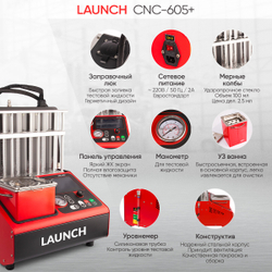 Установка для тестирования и очистки форсунок FSI, GDI и PIEZO Launch CNC-605+ LNC-265