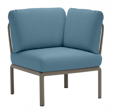 Модуль угловой пластиковый с подушками Nardi Komodo Elemento Angolo, тортора, синий