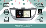 Магнитола для Hyundai Tucson 2016-2018 (рамка серебро) - Vaycar VA23-0546 на Android 13, Быстрая, 4G SIM-слот
