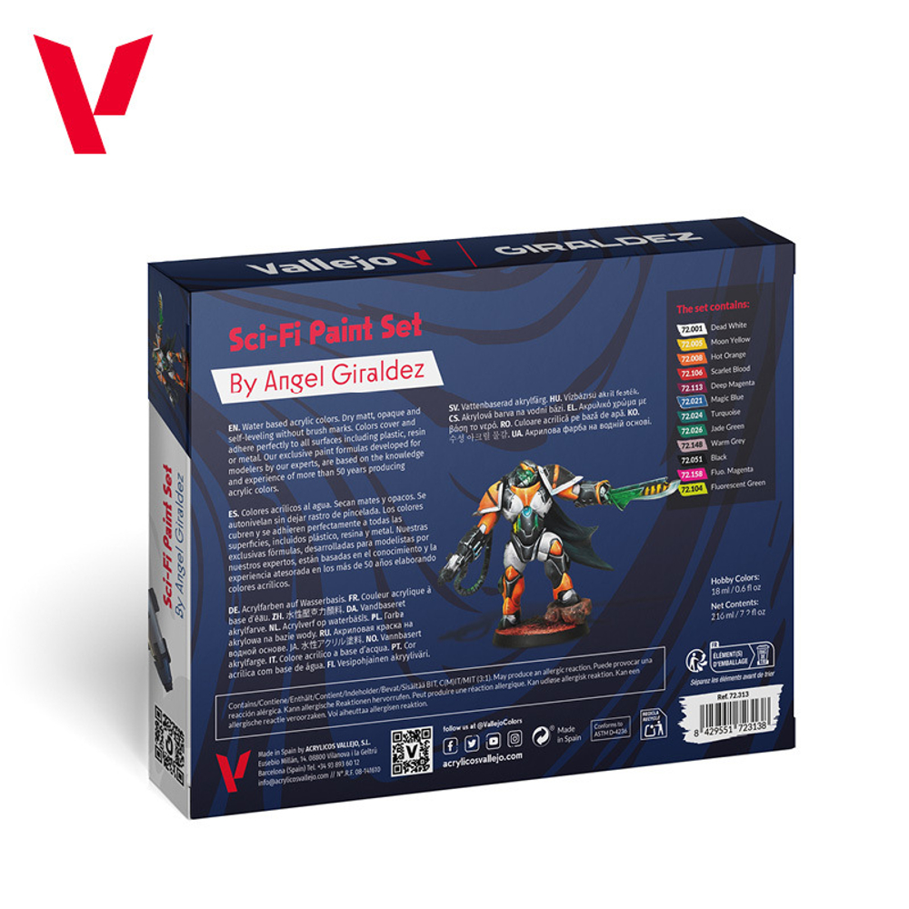 Набор красок Vallejo Game Color Set: Sci-Fi Paint Set (12) - обновленная формула 2024