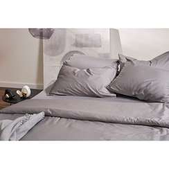 Комплект постельного белья из премиального сатина серого цвета из коллекции essential, 200х220 см